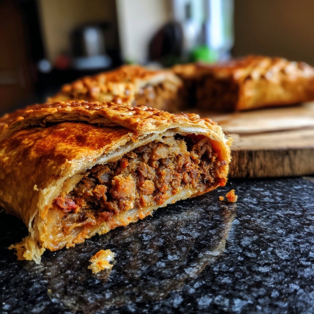 Vegan Mincemeat Wellington with Lentils