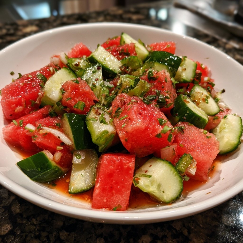 Chilled Cucumber Watermelon Salad