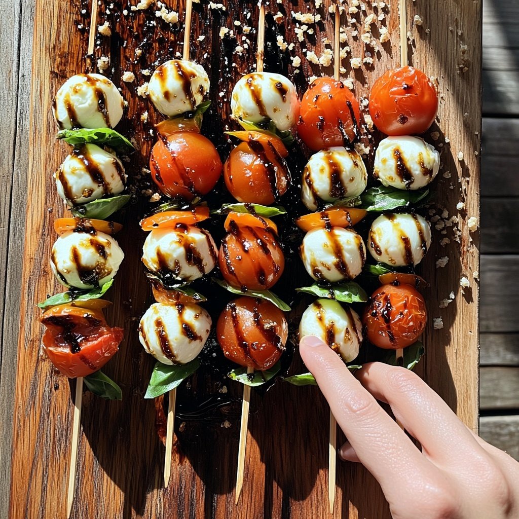 Caprese Skewers Balsamic Glaze