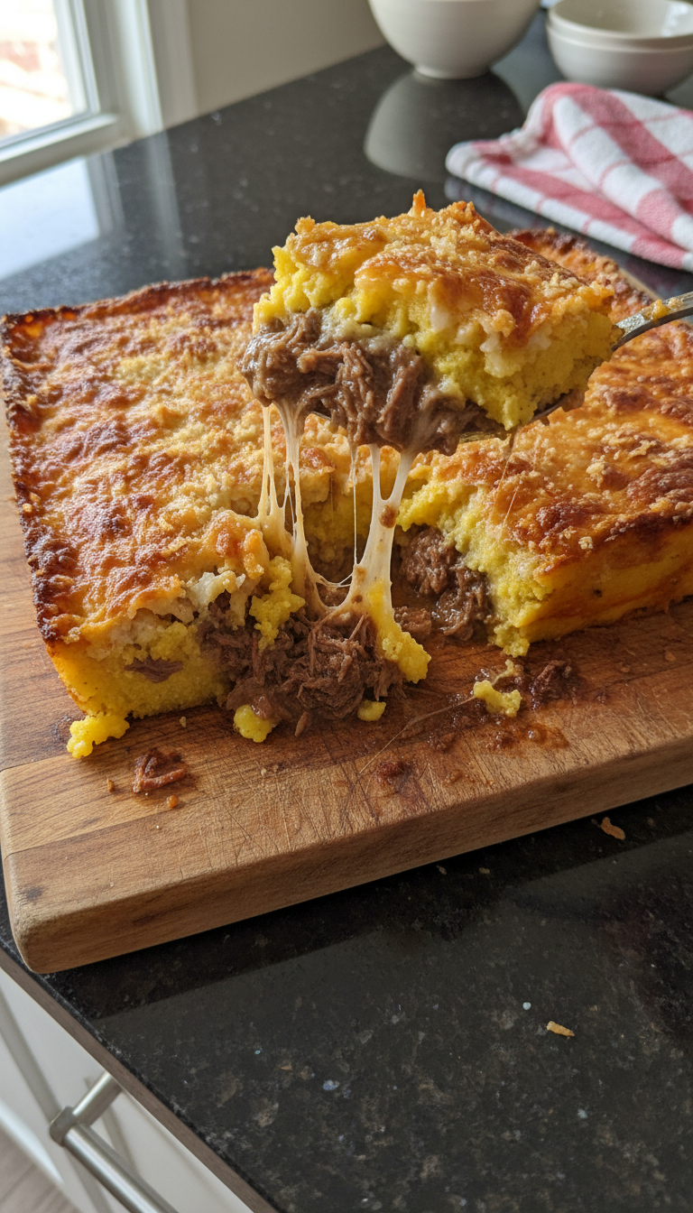 Italian Beef and Polenta Bake