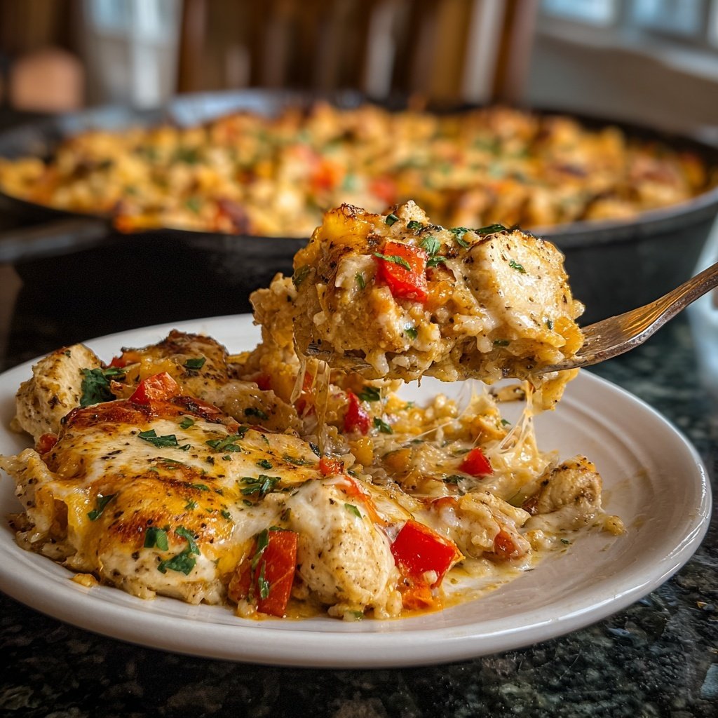 Skillet Chicken Rice Bake