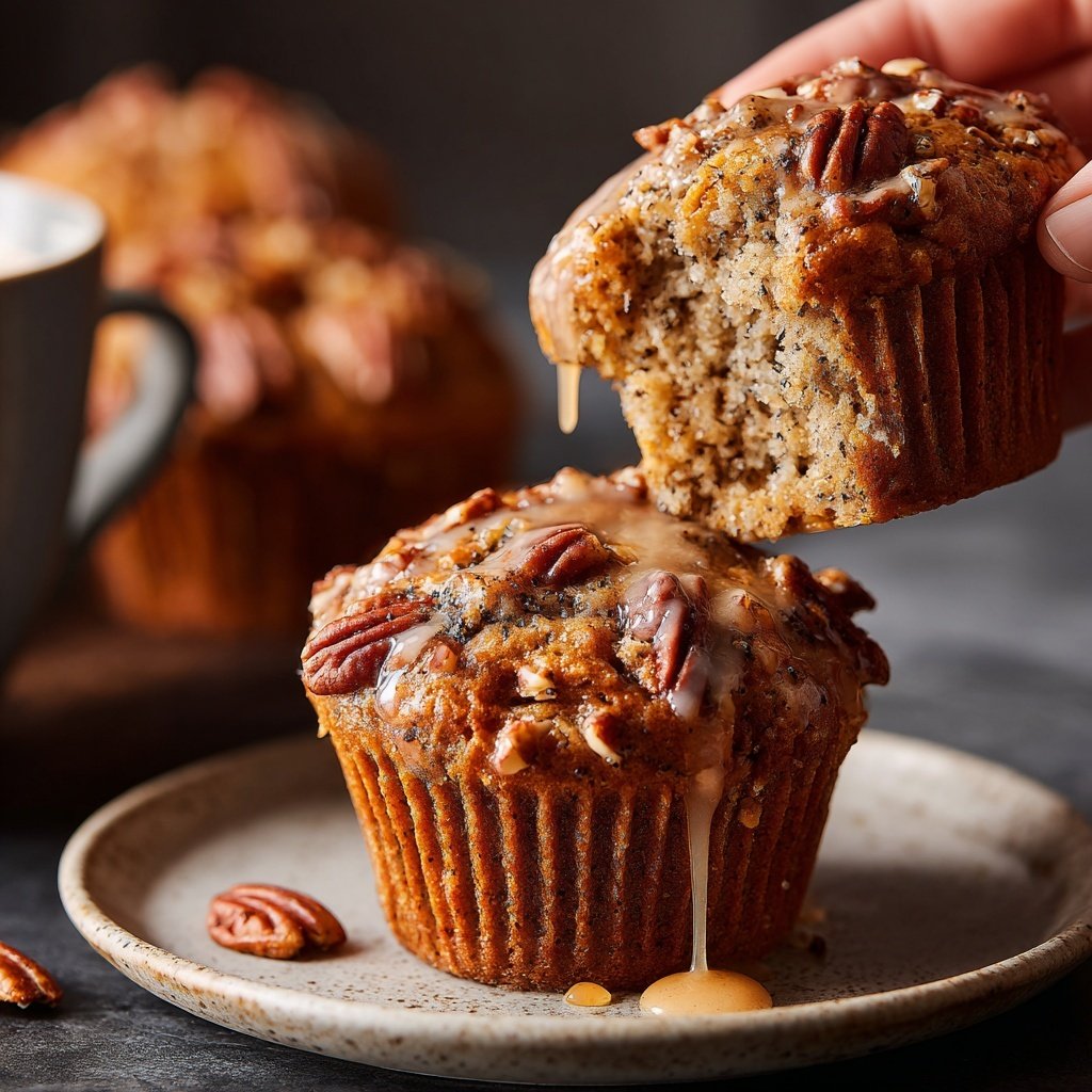 Banana Maple Muffins with Pecans