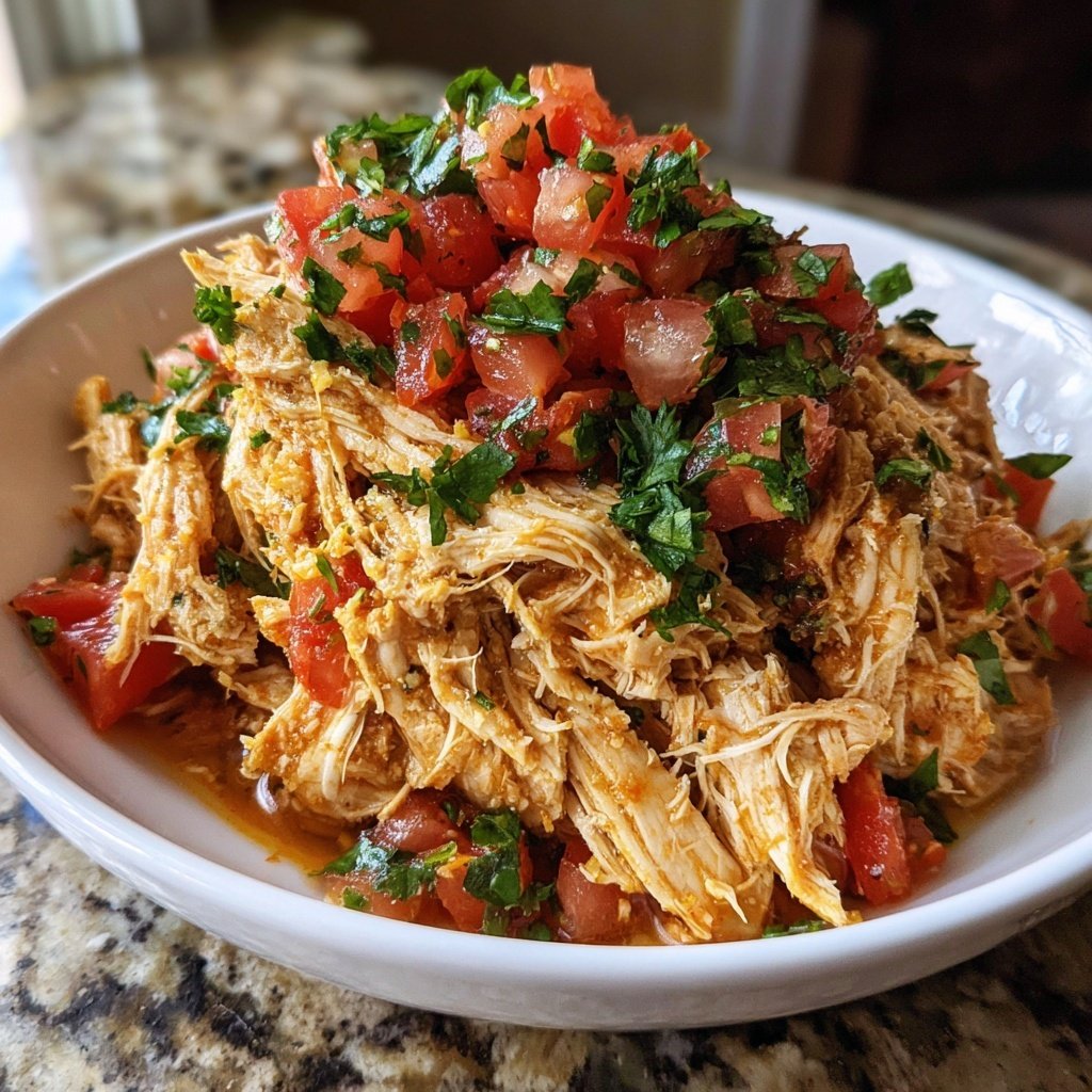 Salsa Chicken Shredded Tender Flavorful