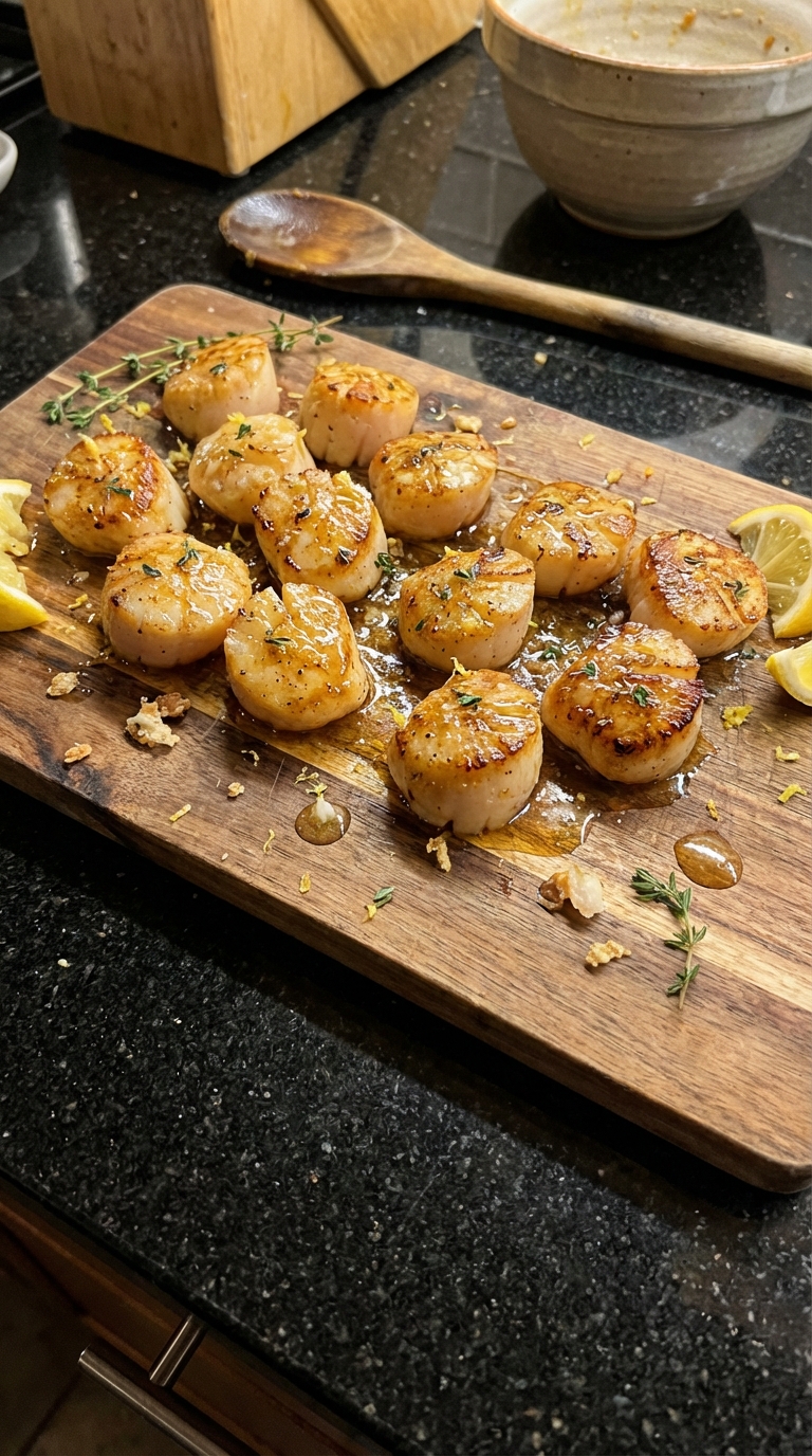 Honey Lemon Seared Scallops