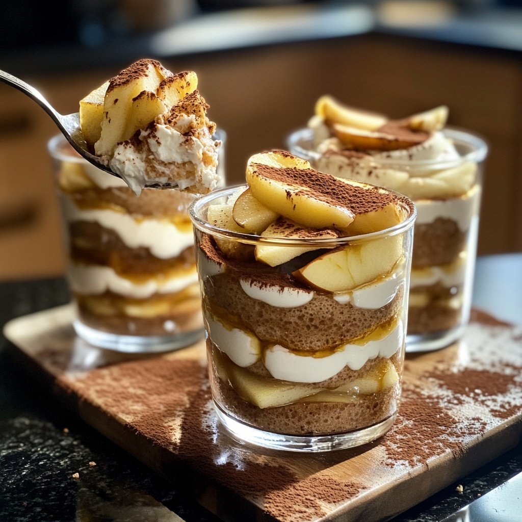 Baked Apple Tiramisu in Individual Glasses