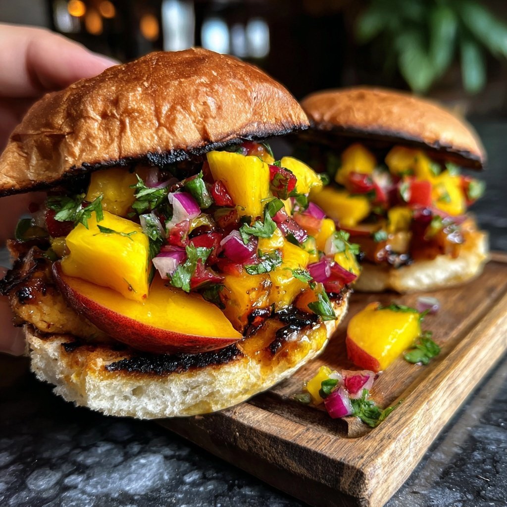 Peach Mango Sliders with Salsa