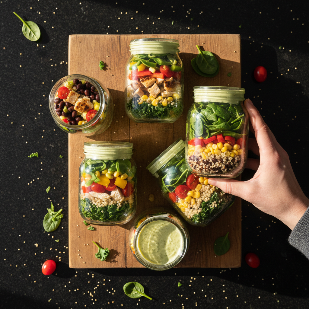 Protein-Packed Salad Jars