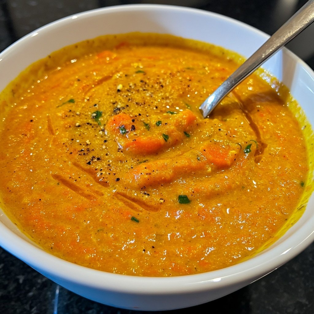 Healthy Vegan Roasted Carrot Soup