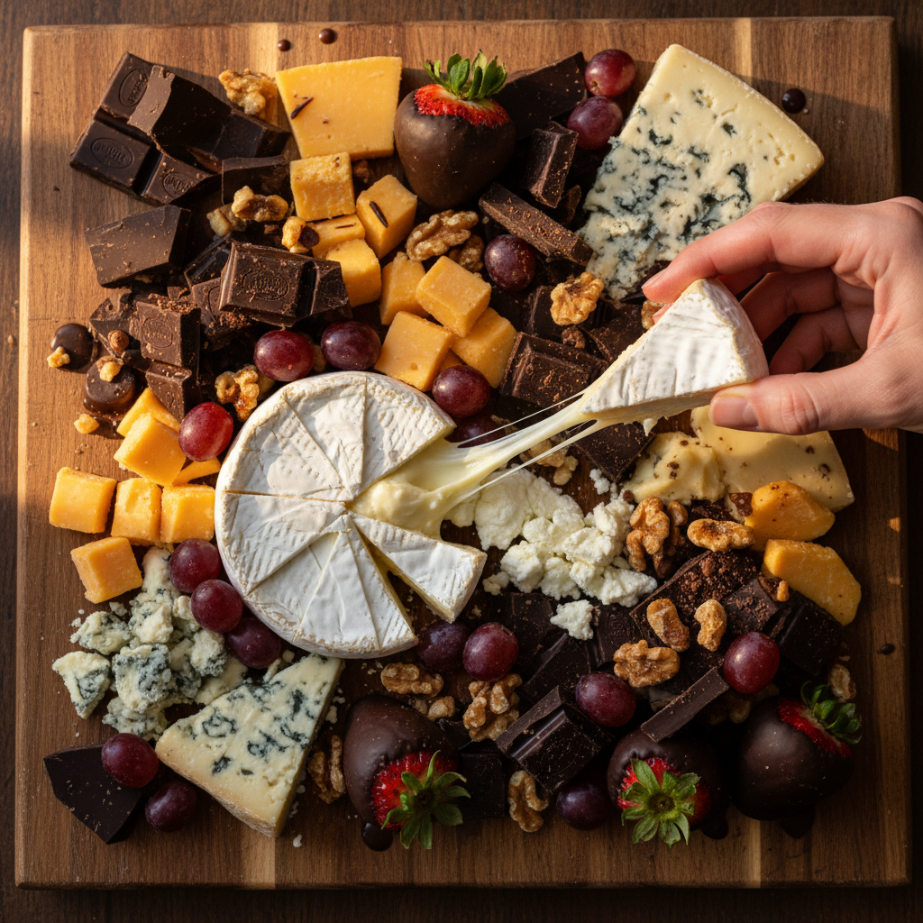 Elegant Cheese and Chocolate Board