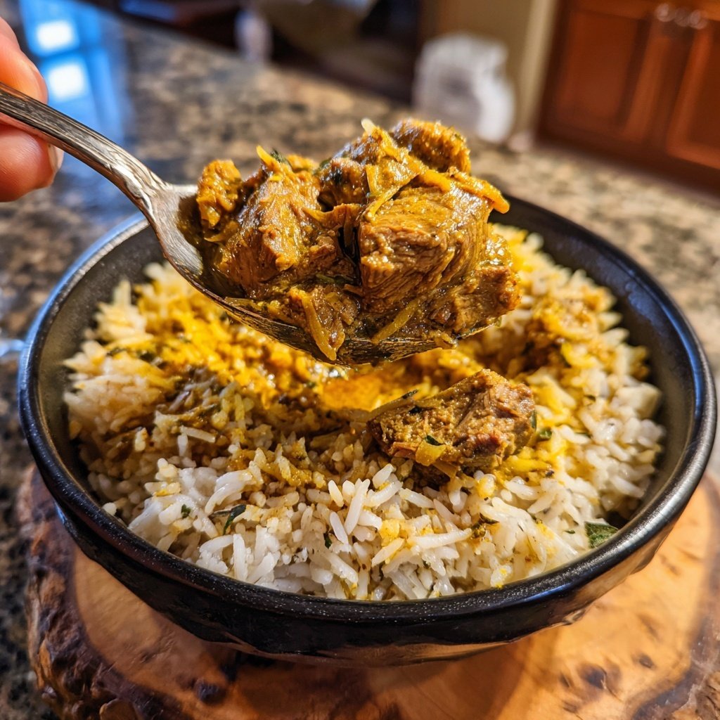 Curried Goat and Rice Medley