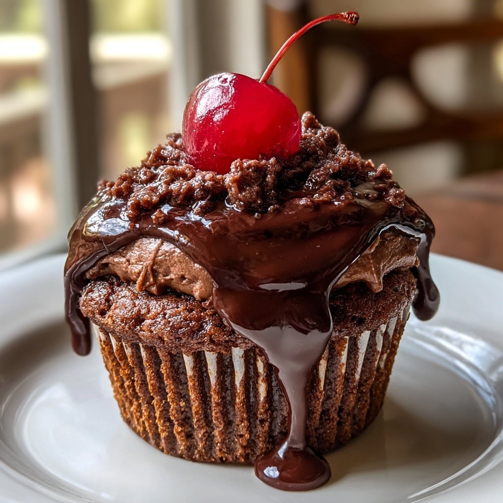 Chocolate-Covered Cherry Cupcake