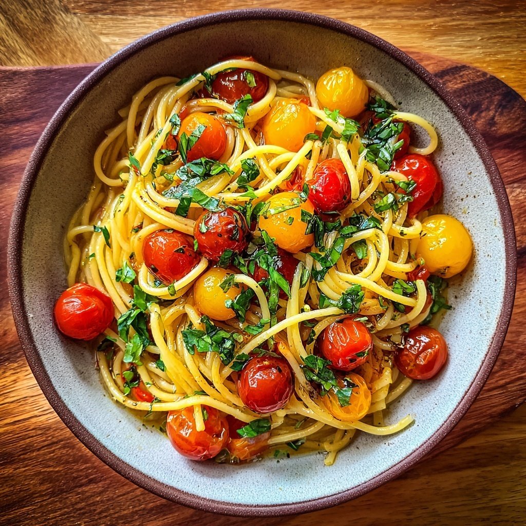 Cherry Tomato Pasta with Basil