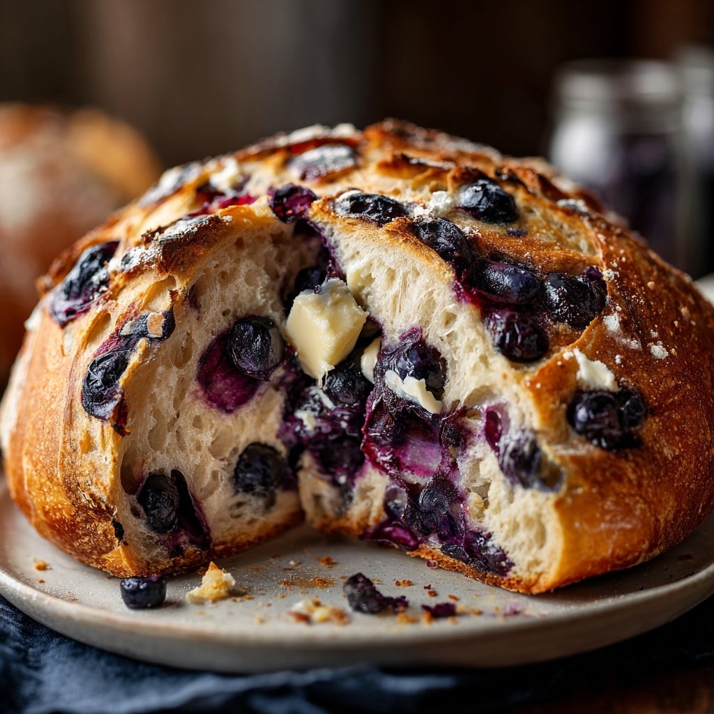 Blueberry Lemon Sourdough with Whipped Butter