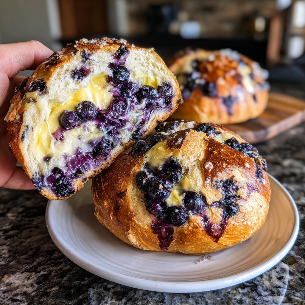 Lemon Blueberry Sourdough with Custard Center