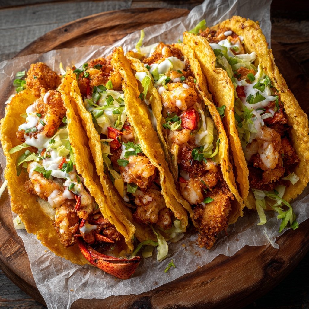 Crispy Chicken and Lobster Tacos