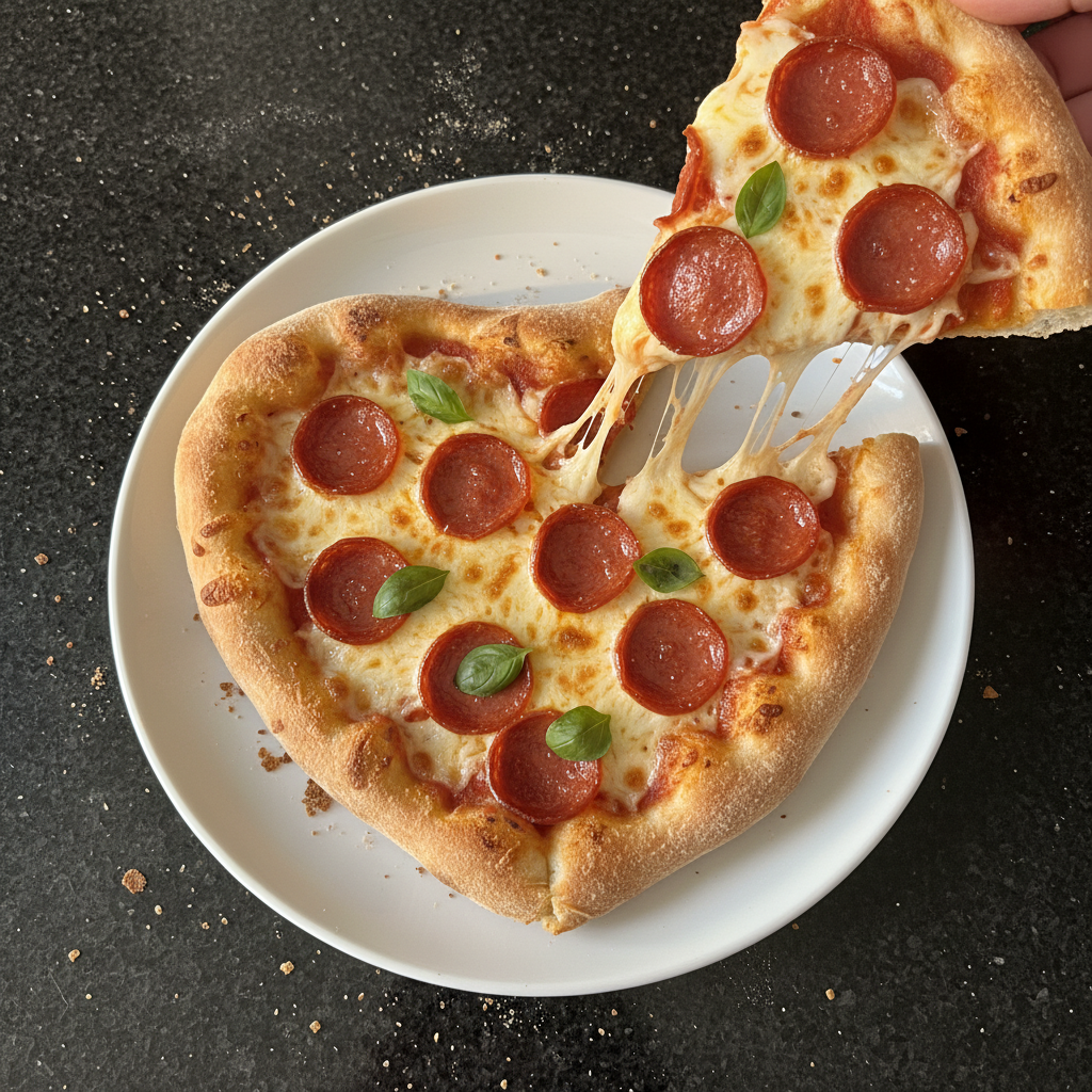 Valentine's Heart-Shaped Pizza