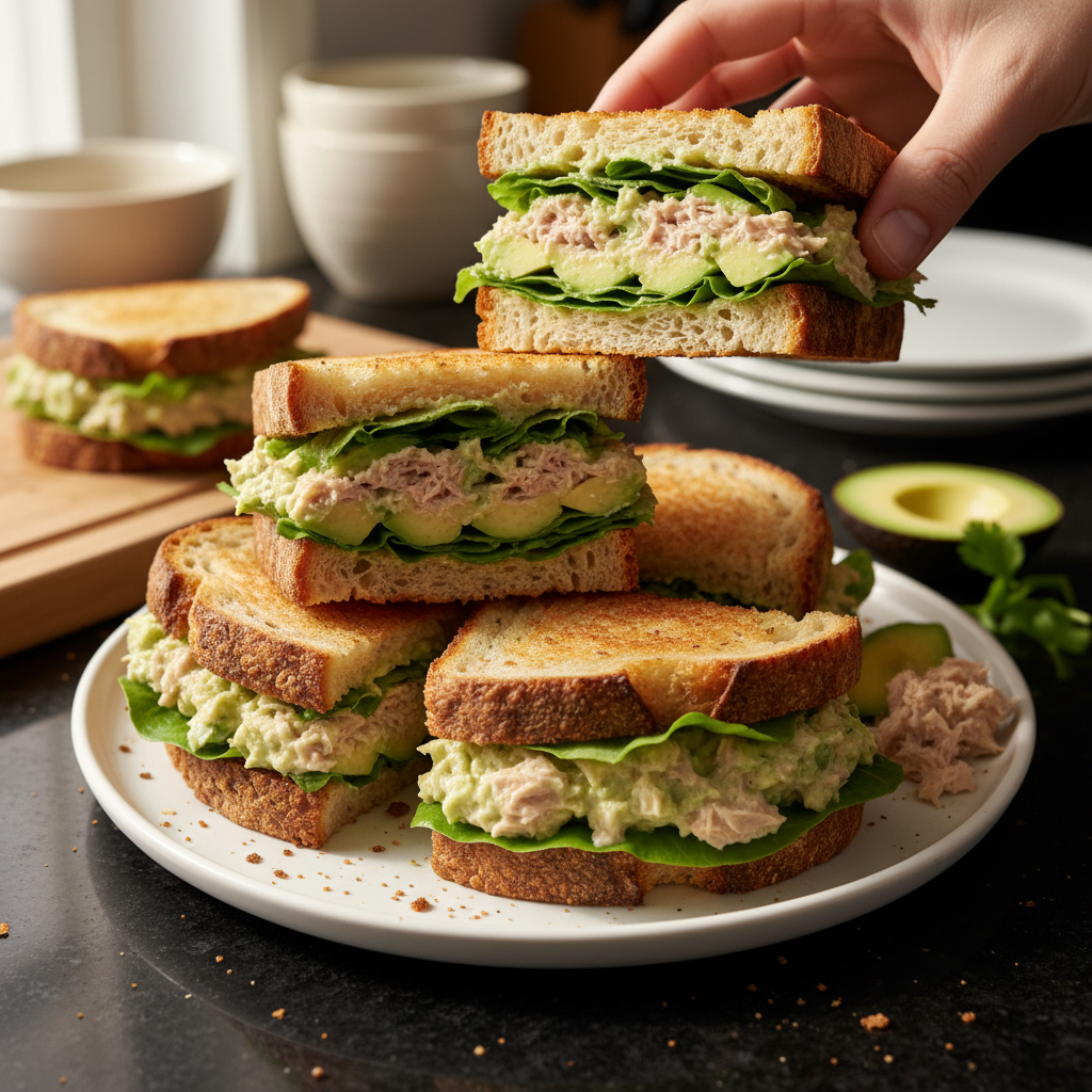 Avocado Tuna Salad Sandwiches