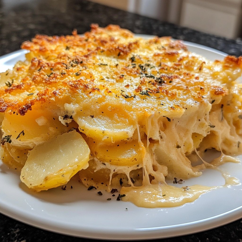 Creamy Potato Gratin with Cheese Crust