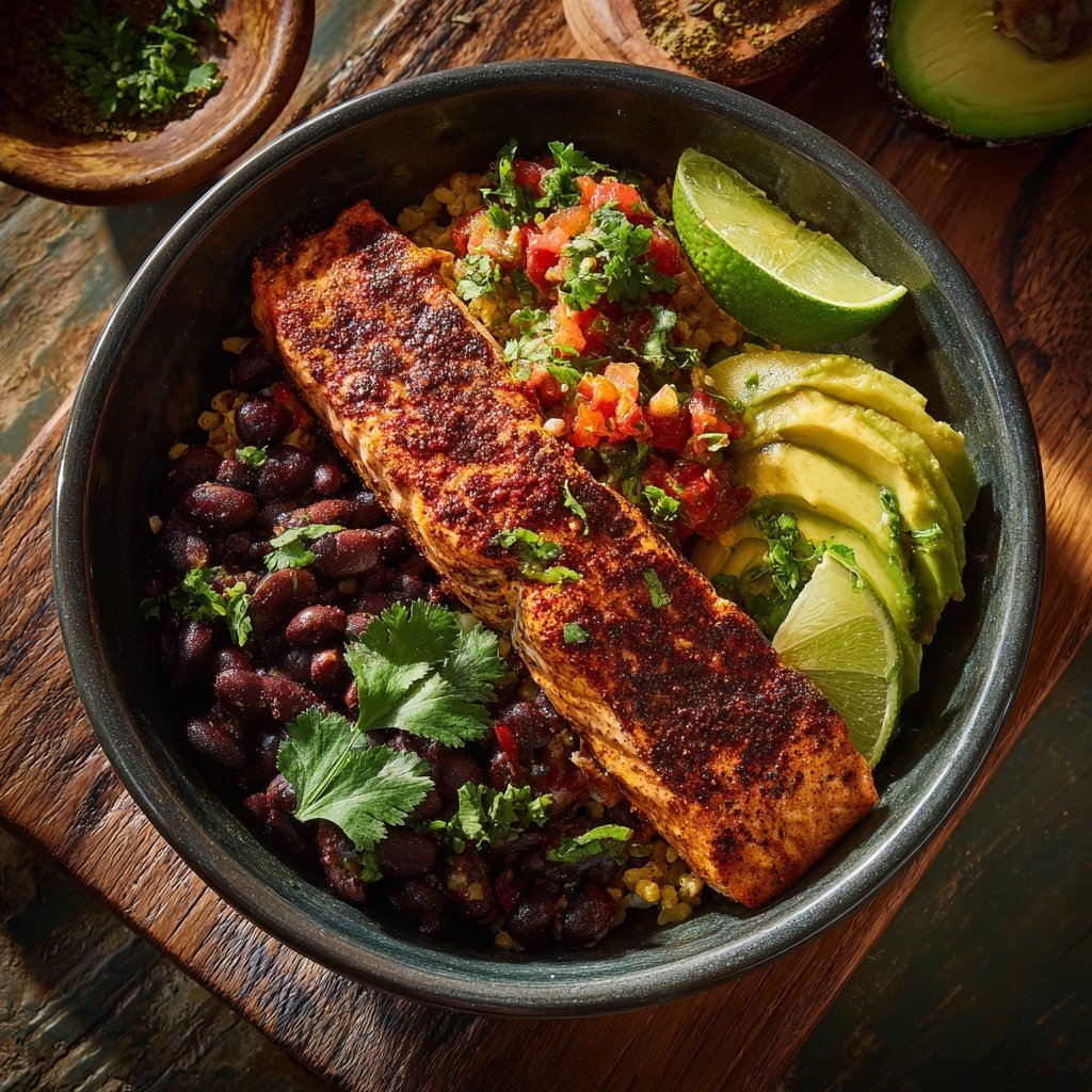 Chipotle Salmon and Black Bean Bowl