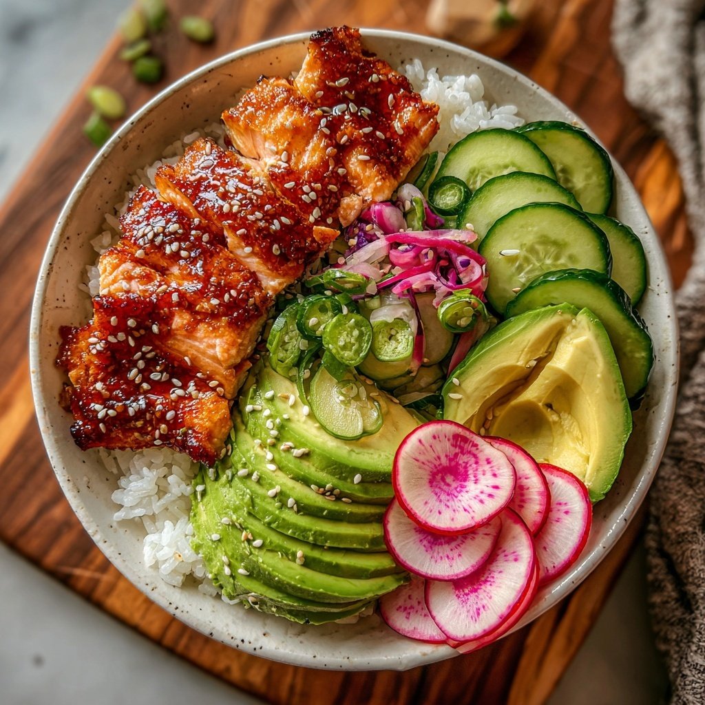 Asian-Inspired Salmon Rice Bowl