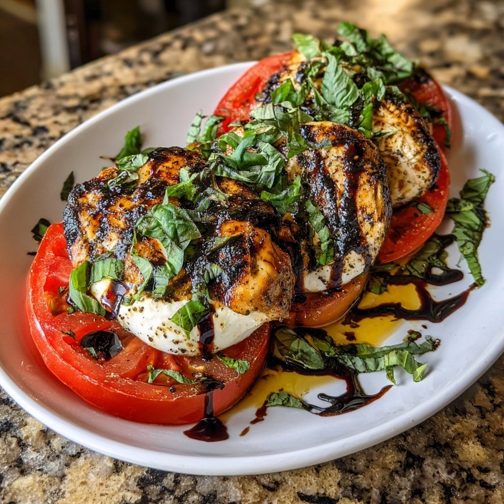 Balsamic Chicken Caprese Fresh Basil